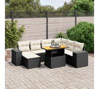 vidaXL Set Divani da Giardino con Cuscini 8 pz Nero in Polyrattan