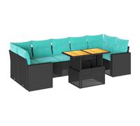 vidaXL Set Divani da Giardino con Cuscini 8 pz Nero in Polyrattan, set di salotti da giardino, divano per giardino, set di divani ad angolo da esterno
