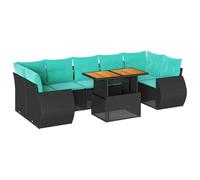 vidaXL Set Divani da Giardino con Cuscini 8 pz Nero in Polyrattan, set di salotti da giardino, divano per giardino, set di divani ad angolo da esterno