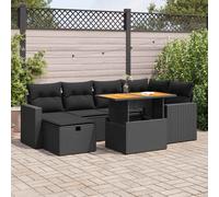 DIVANI DA GIARDINO VIDAXL con Cuscini 8 pz Nero Polyrattan Acacia - 3328000