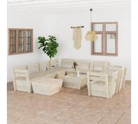 AX Salotto Pallet 8 Divani Tavolo Giardino Soggiorno Legno Sala Garden + 3063732
