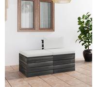 vidaXL Set Divani da Giardino su Pallet 2 pz con Cuscini Massello Pino