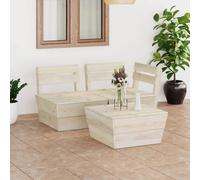 vidaXL Set Divani da Giardino su Pallet 3 pz in Legno Abete Impregnato