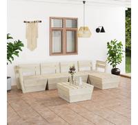 vidaXL Set Divani da Giardino su Pallet 6 pz in Legno Abete Impregnato
