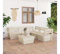 vidaXL Set Divani da Giardino su Pallet 6 pz in Legno Abete Impregnato