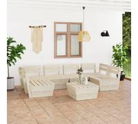 vidaXL Set Divani da Giardino su Pallet 7 pz in Legno Abete Impregnato