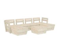 vidaXL Set Divani da Giardino su Pallet 7 pz in Legno Abete Impregnato