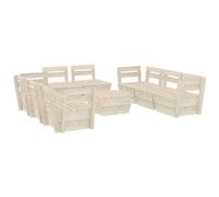 VIDAXL - Set Divani da Giardino su Pallet 9 pz in Legno Abete Impregnato