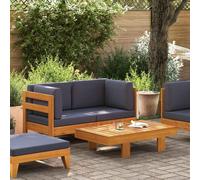 Set Divani Giardino 2 pz con Cuscini Grigio Scuro Legno Acacia