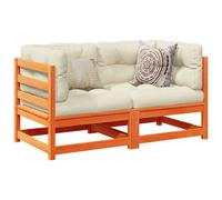 vidaXL Set Divani Giardino 2 pz con Cuscini Marrone Cera Massello Pino
