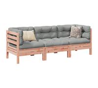 Set Divani Giardino 3 pz Cuscini Legno Massello Abete Douglas