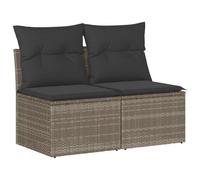 vidaXL Set Divani Giardino 4 pz con Cuscini Grigio Polyrattan Acacia, Set Divano da Patio, Set Divano in Rattan PE, Set arredo da Giardino