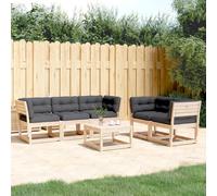 vidaXL Set Divani Giardino 5 pz con Cuscini in Legno Massello di Pino