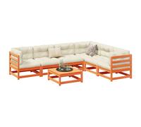 vidaXL Set Divani Giardino 7 pz con Cuscini Marrone Cera Massello Pino