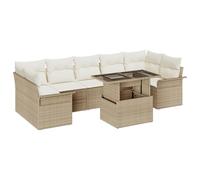vidaXL Set Divani Giardino 8 Pezzi con Cuscini Beige in Rattan Polietilene