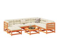 vidaXL Set Divani Giardino 8 pz con Cuscini Marrone Cera Massello Pino