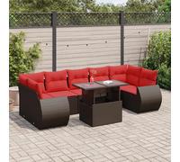 vidaXL Set Divani Giardino 8 pz con Cuscini Marrone Polyrattan Acacia