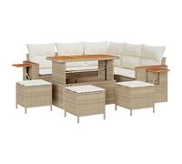 vidaXL Set divani Giardino 9 Pezzi con Cuscini Beige in Rattan Poli per Vivere all'aperto - Seduta modulare per Balcone e Patio