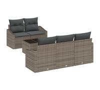 vidaXL Set Divani Giardino 6 Pezzi Cuscini Grigio Rattan Polietilene Comodo Siting Esterno Tavolo Mobili Patio Divano Moderno