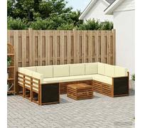 vidaXL Set di divani in legno massello di acacia, mobili da giardino, divano moderno per esterni, set angolare per terrazza e terrazza, comodo e durevole