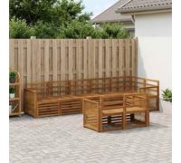 vidaXL Set di divani in legno massello di acacia, divano da giardino, sedute moderne per esterni, mobili comodi