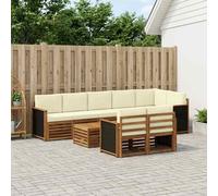vidaXL Soffasets Divano da Giardino in Legno di Acacia Massello Sezione Modulare Mobili da Esterno Divano Piscina Marrone