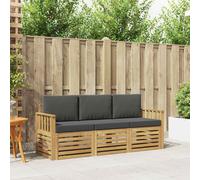 vidaXL Set di divani in legno di acacia massiccio, divano in legno di acacia, set moderni per esterni, sedie resistenti alle intemperie per rilassarsi in giardino