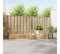 vidaXL Set divani Legno di Acacia Massello, Divano da Giardino, Sezionale Moderno, Mobili Resistenti, Lounge Patio, Set Confortevole per Esterni
