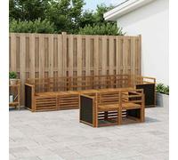 vidaXL Set di divani in legno massello di acacia, divano da giardino, sedute moderne per esterni, mobili comodi