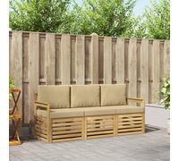 vidaXL Set di divani in legno massello di acacia, divano in legno di acacia, mobili moderni da esterno, seduta resistente alle intemperie per giardino e soluzioni eleganti