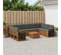 vidaXL Set di divani in legno massello di acacia, mobili da giardino, divano moderno per esterni, set angolare per terrazza e terrazza, comodo e durevole