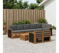 vidaXL Soffasets Divano da Giardino in Legno di Acacia Massello Sezione Modulare Mobili da Esterno Divano Piscina Marrone