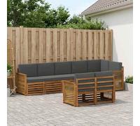 vidaXL Set di divani in legno massello di acacia, divano da giardino, sedute moderne per esterni, mobili comodi