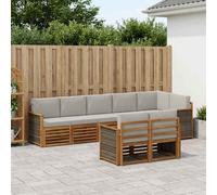 vidaXL Set di divani in legno massello di acacia, divano da giardino, sedute moderne per esterni, mobili comodi