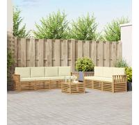 vidaXL Set di divani in legno di acacia massiccio, divano sezionale moderno, mobili da terrazza durevoli, per rilassarsi e godersi all'aria aperta