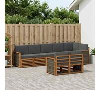 vidaXL Set di divani in legno massello di acacia, divano da giardino, sedute moderne per esterni, mobili comodi