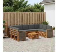 vidaXL Set di divani in legno massello di acacia, mobili da giardino, divano moderno per esterni, set angolare per terrazza e terrazza, comodo e durevole