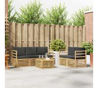vidaXL Set di divani in legno di acacia solido, mobili da giardino moderni, divano esterno robusto, set sezionale per rilassarsi nel patio, comoda seduta
