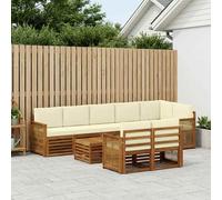 vidaXL Soffasets Divano da Giardino in Legno di Acacia Massello Sezione Modulare Mobili da Esterno Divano Piscina Marrone