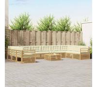 vidaXL Set di divani in legno di acacia solido, divano da giardino, mobile modulare resistente per patio, area di relax confortevole, set da terrazza