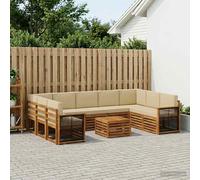 vidaXL Set di divani in legno massello di acacia, mobili da giardino, divano moderno per esterni, set angolare per terrazza e terrazza, comodo e durevole