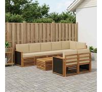 vidaXL Soffasets Divano da Giardino in Legno di Acacia Massello Sezione Modulare Mobili da Esterno Divano Piscina Marrone