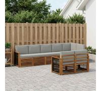 vidaXL Set di divani in legno massello di acacia, divano da giardino, sedute moderne per esterni, mobili comodi
