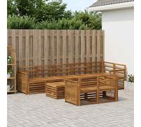 vidaXL Soffasets Divano da Giardino in Legno di Acacia Massello Sezione Modulare Mobili da Esterno Divano Piscina Marrone