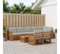 vidaXL Soffasets Divano da Giardino in Legno di Acacia Massello Sezione Modulare Mobili da Esterno Divano Piscina Marrone