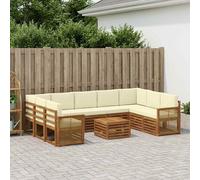 vidaXL Set di divani in legno massello di acacia, mobili da giardino, divano moderno per esterni, set angolare per terrazza e terrazza, comodo e durevole
