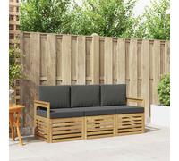 vidaXL Set di divani in legno massello di acacia, divano in legno di acacia, mobili moderni da esterno, seduta resistente alle intemperie per giardino e soluzioni eleganti