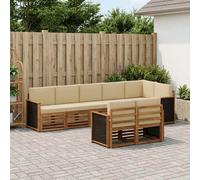 vidaXL Set di divani in legno massello di acacia, divano da giardino, sedute moderne per esterni, mobili comodi
