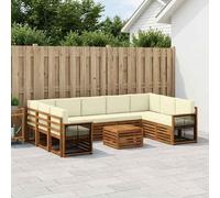 vidaXL Set di divani in legno massello di acacia, mobili da giardino, divano moderno per esterni, set angolare per terrazza e terrazza, comodo e durevole
