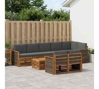 vidaXL Soffasets Divano da Giardino in Legno di Acacia Massello Sezione Modulare Mobili da Esterno Divano Piscina Marrone